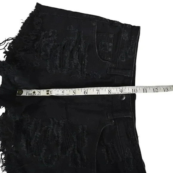 American Eagle Vintage Hi-Rise Festival Jean Shorts Distressed Size  0 - Picture 12 of 13